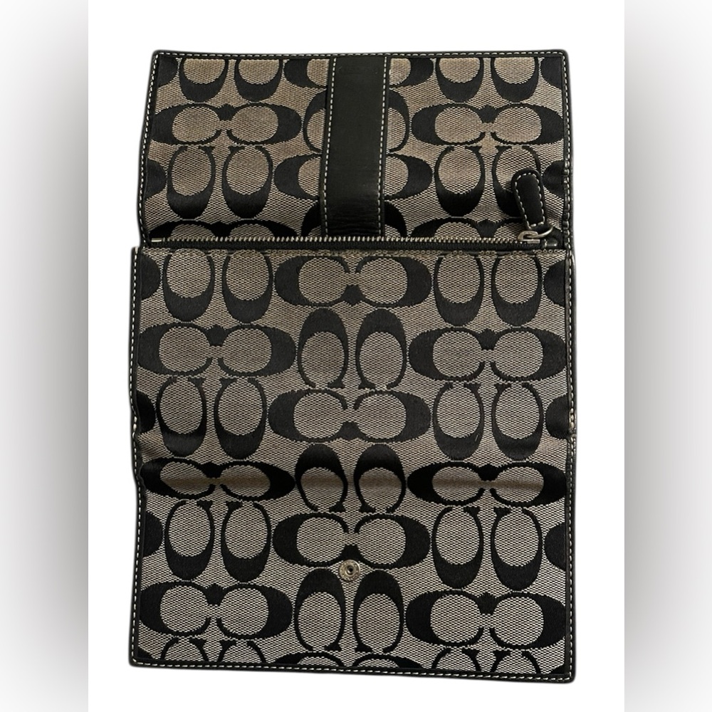 Coach Signature Trifold Leather
Trim Full Size Wallet Black vintage - Picture 5 of 9